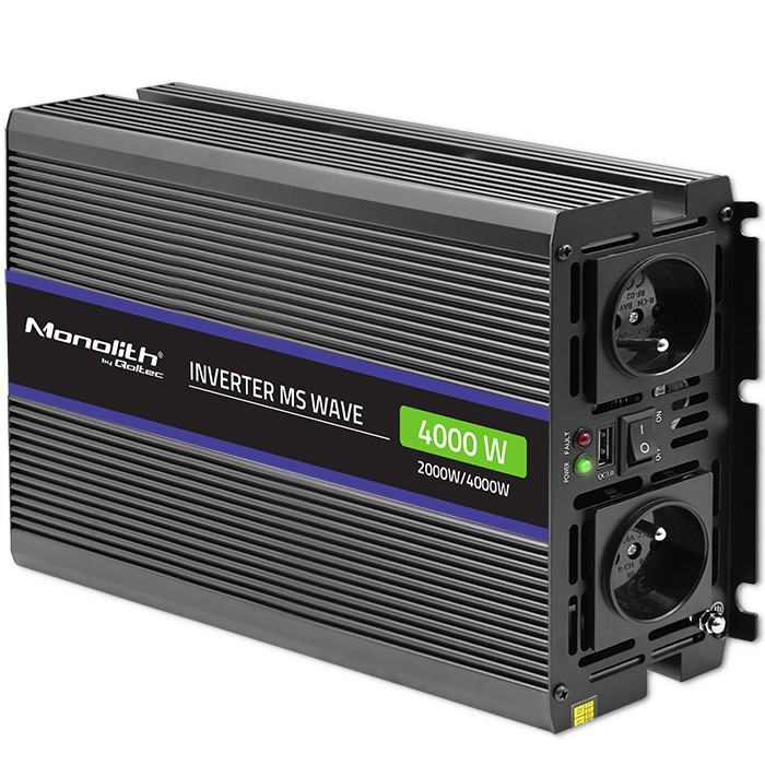 Przetwornica napięcia Monolith 4000 MS Wave | 12V na 230V |      2000/4000W | USB 