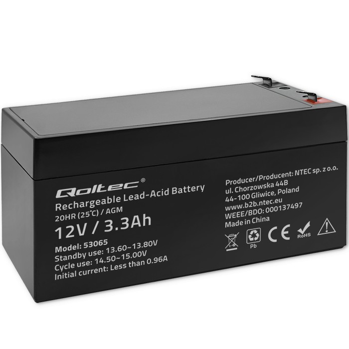 Akumulator AGM | 12V | 3.3Ah | max. 49.5A 