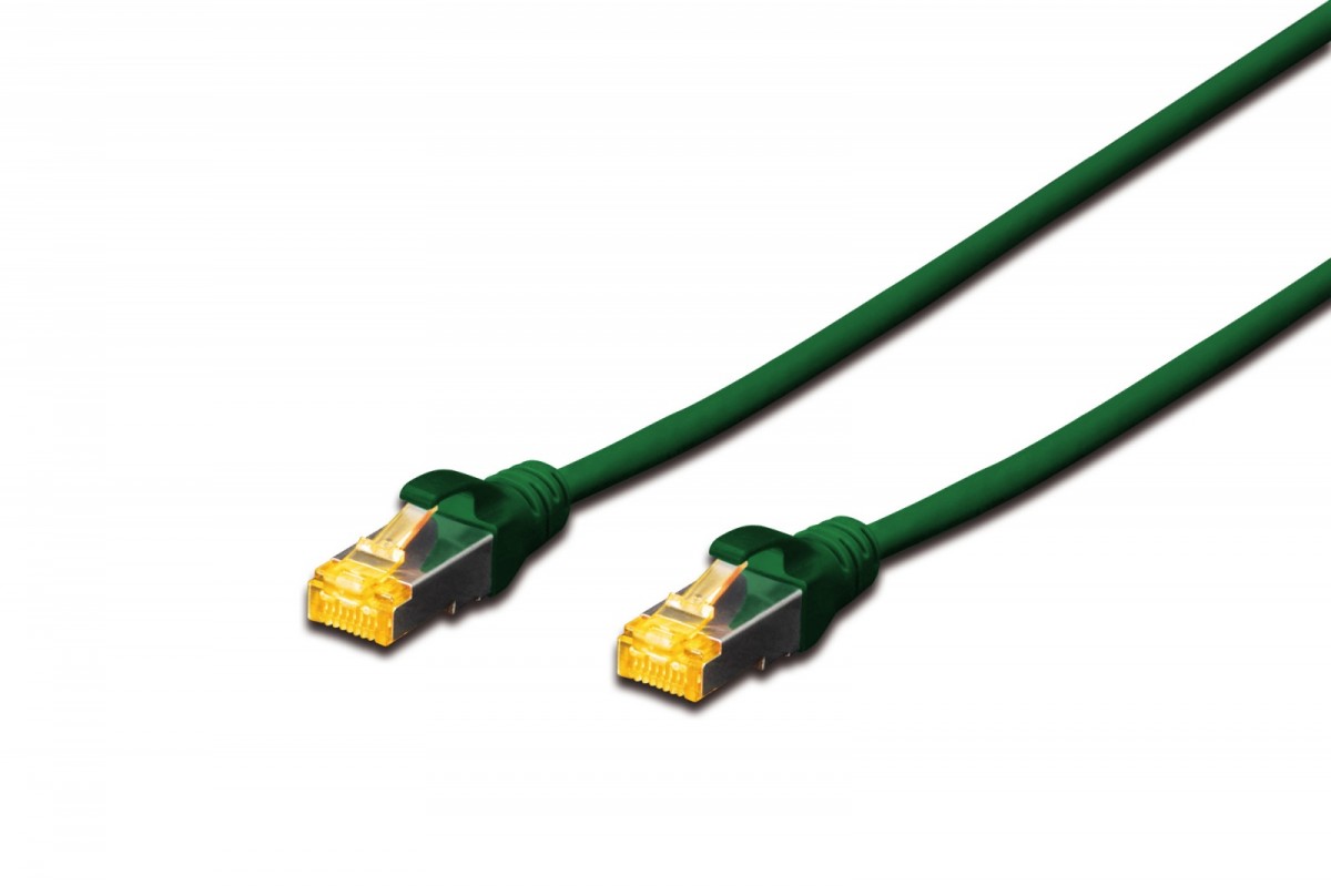 Patch cord S/FTP kat.6A LSOH 0,25m zielony