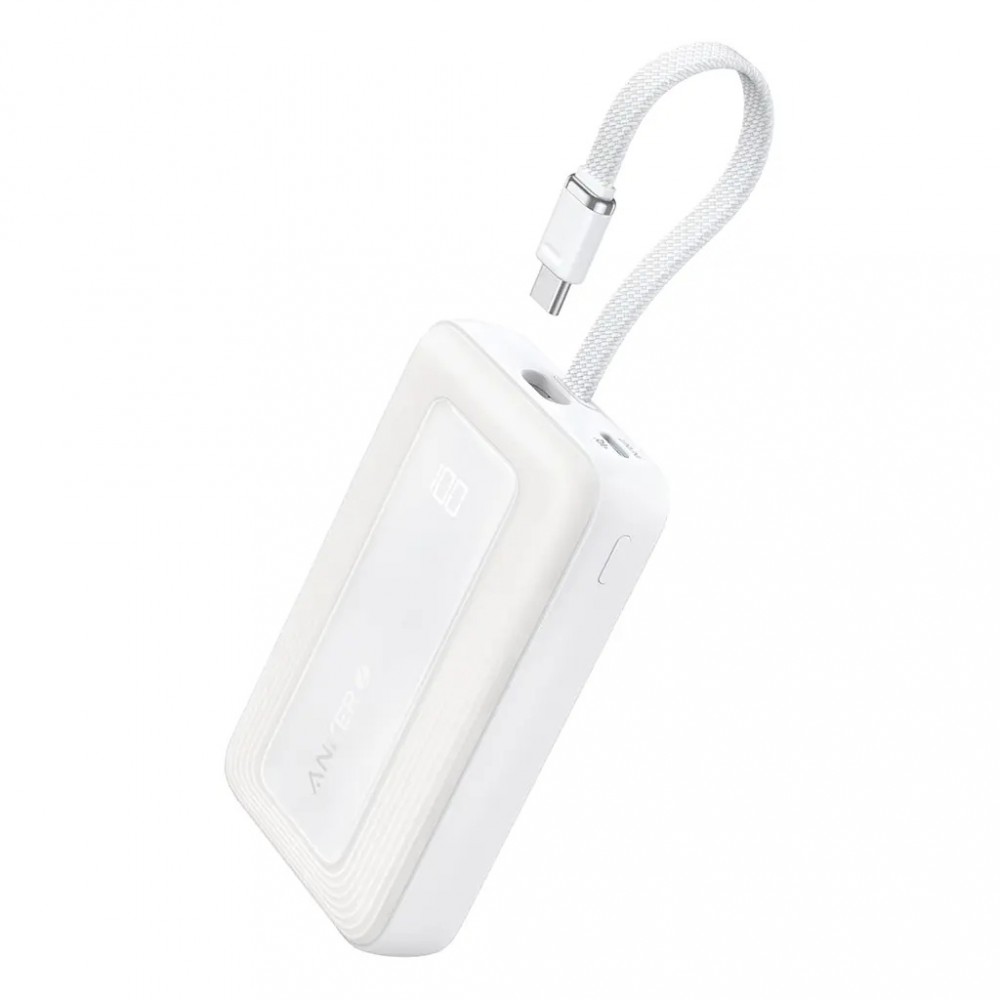 Powerbank ZOLO 20000mAh 30W wbudowany kabel USB-C, biały