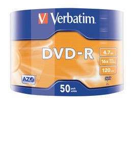 DVD-R 16x 4.7GB 50P SP Matt Silver Wrap 43788 