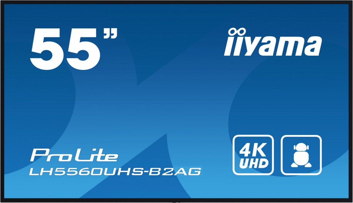 Monitor wielkoformatowy 55 cali LH5560UHS-B2AG matowy 24h/7 500(cd/m2) VA 3840 x 2160 UHD(4K) Android.11 Wifi CMS(iiSignage2), Uchwyt ścienny