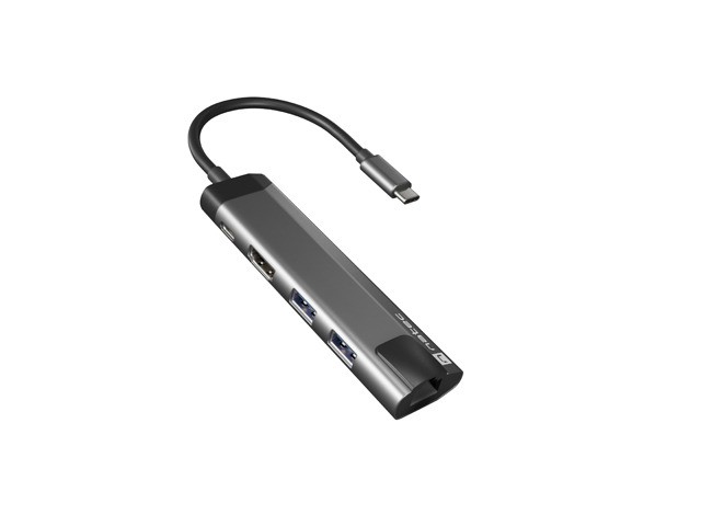 Stacja dokująca Multi Port Fowler Go USB-C - Hub 2x USB 3.0, HDMI 4K, USB-C PD, RJ45 