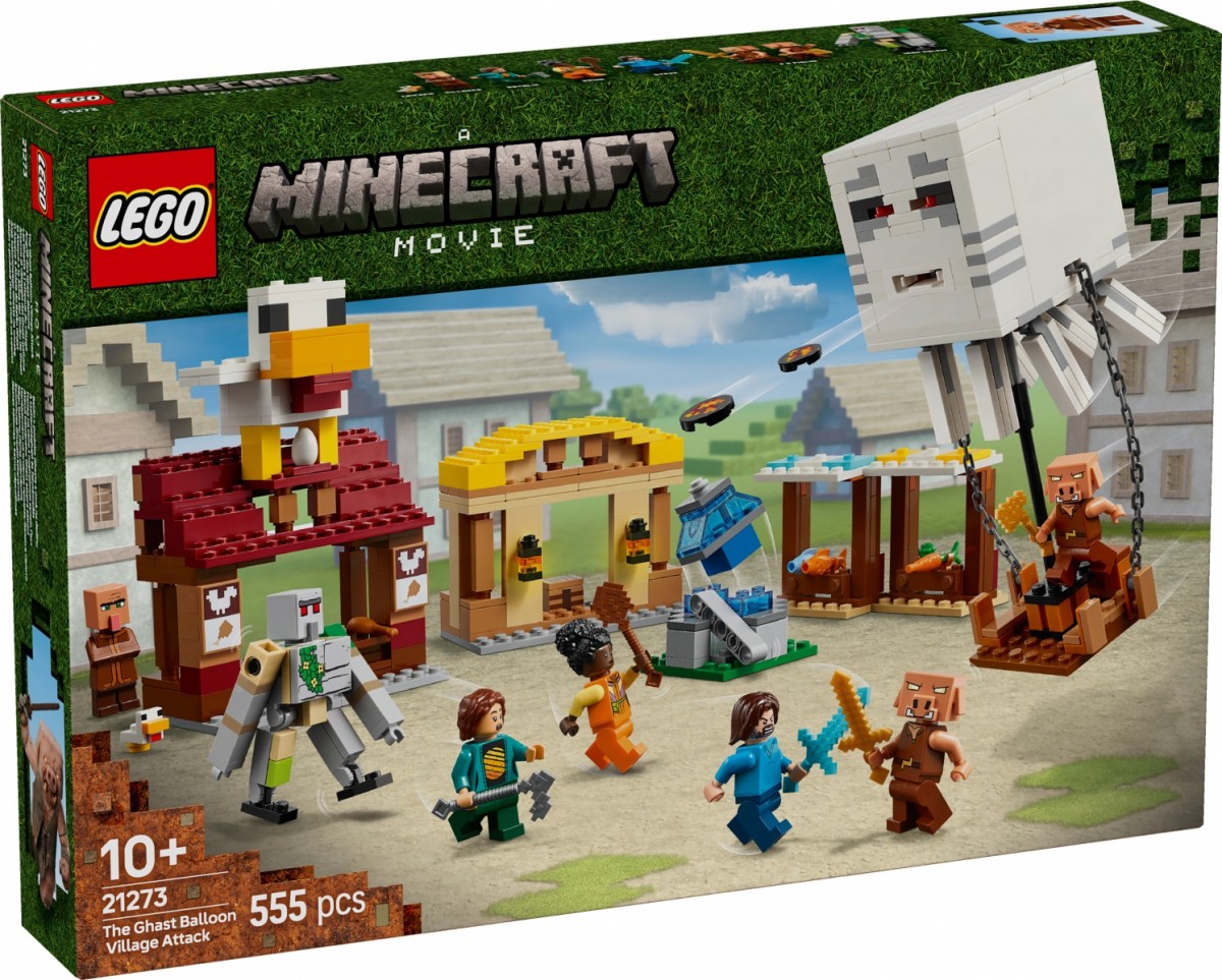 Klocki Minecraft 21273 Atak balonowego Ghasta na wioskę 