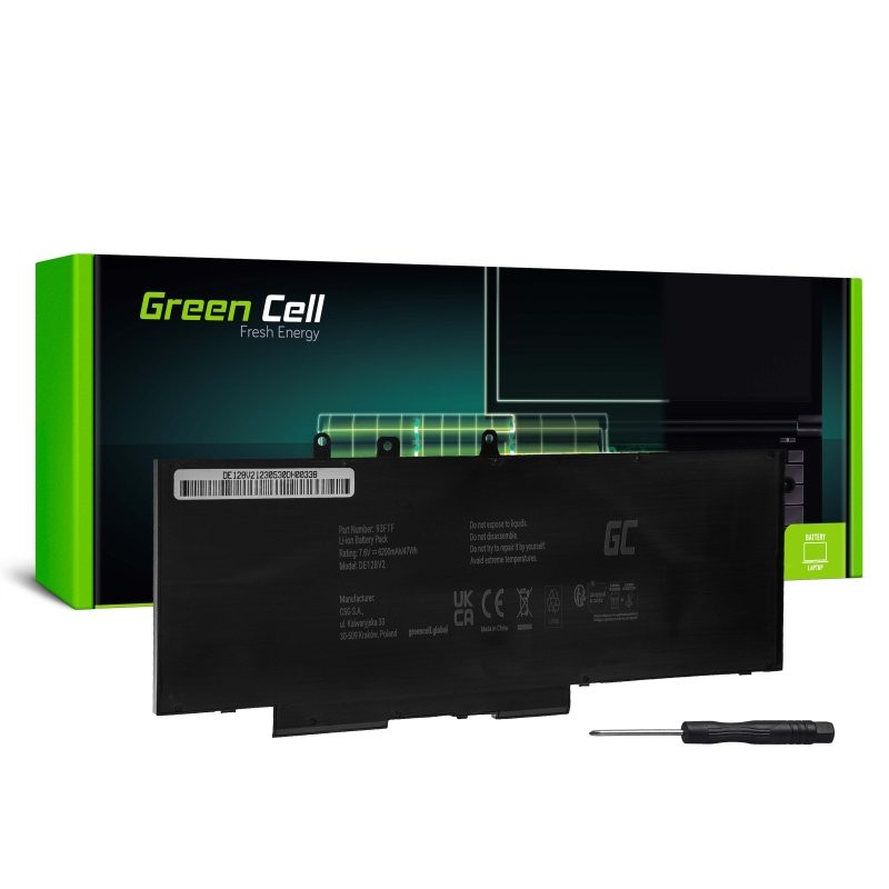 Bateria 93FTF GJKNX 7,6V 6200mAh do Dell Latitude 5290 5490 5580 