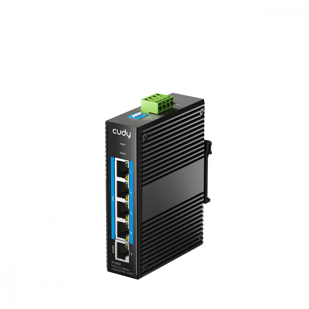 Przełącznik IF1005P Switch 5-Port 10/100 Mbps Industrial PoE+ 