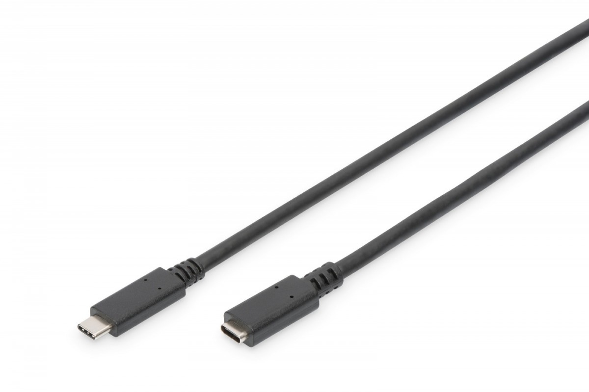 Kabel przedłużający USB 3.1 Gen.2 SuperSpeed+ 10Gbps Typ USB C/USB C M/Ż, PD 0,7m Czarny 