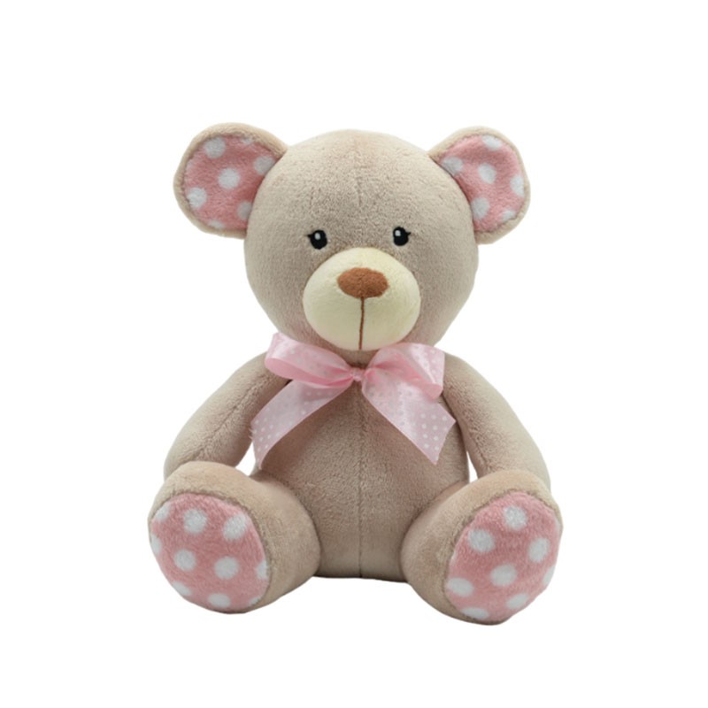 Maskotka Miś kropek beżowy 25 cm