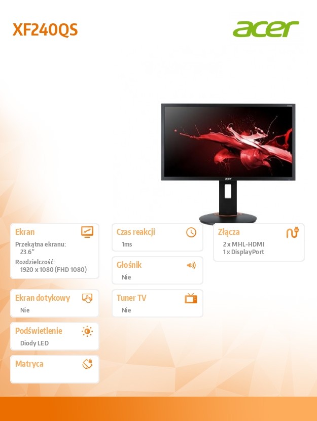 Monitor 23.6 XF240QSbiipr 