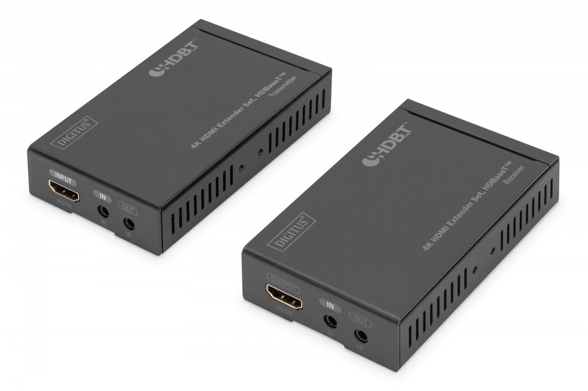Przedłużacz/Extender HDMI HDBaseT do 70m po Cat.5e, 4K 30Hz UHD, HDCP 2.2, IR, z audio (zestaw)