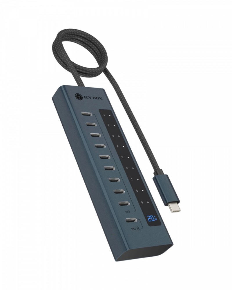 HUB IB-HUB1450-C31 10 x USB TYPE-C Gen 2 z zasilaczem 
