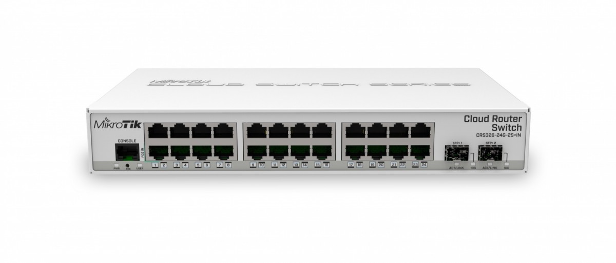 Przełącznik 24xGbE 2xSFP+  CRS326-24G-2S+IN 