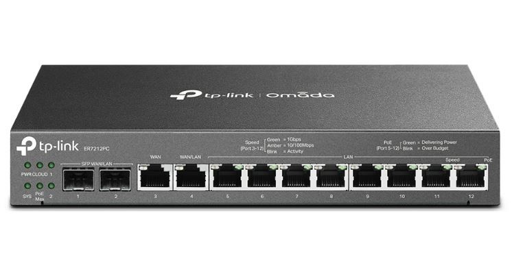 Router VPN Gigabit PoE+ Omada 3-w-1 ER7212PC 