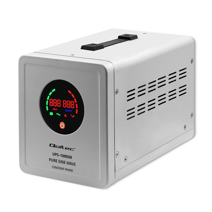 Zasilacz awaryjny Pure Sine Wave UPS | 1000VA | 700W | Stała faza| Szary 