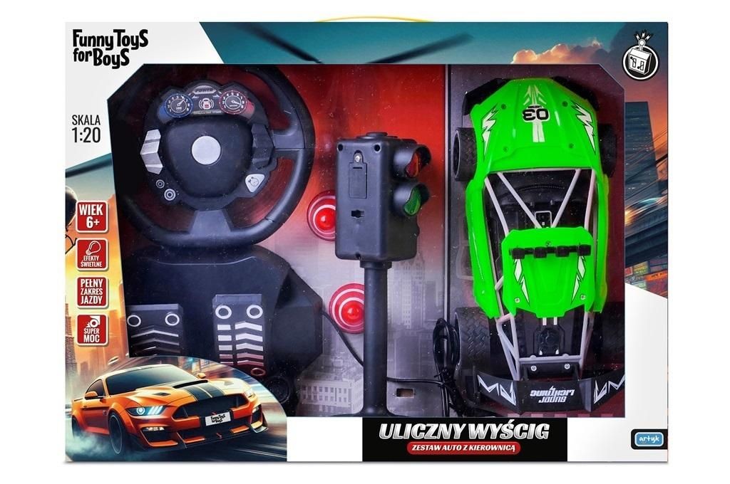 Auto R/C z kierownicą i pedałami 