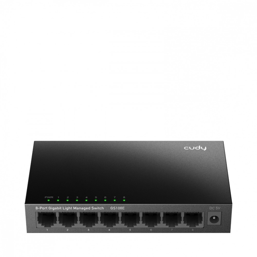 Przełącznik GS108E Gigabit Light Managed Switch   8-Port Gigabit Light Managed Switch, 8 10/100/1000M RJ45 Ports, Desktop Metal Power S