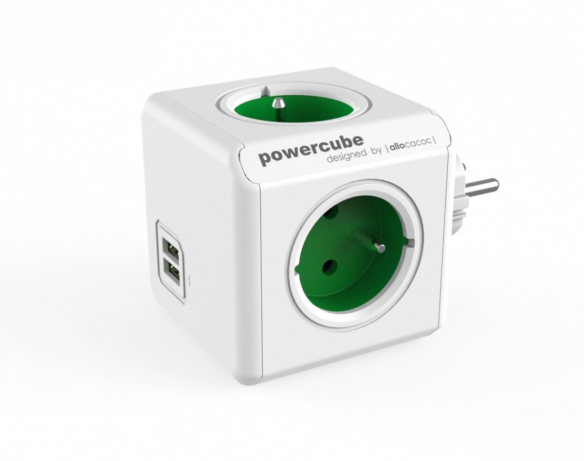 Rozgałęziacz PowerCube Original USB 2202GN/FROUPC Zielony