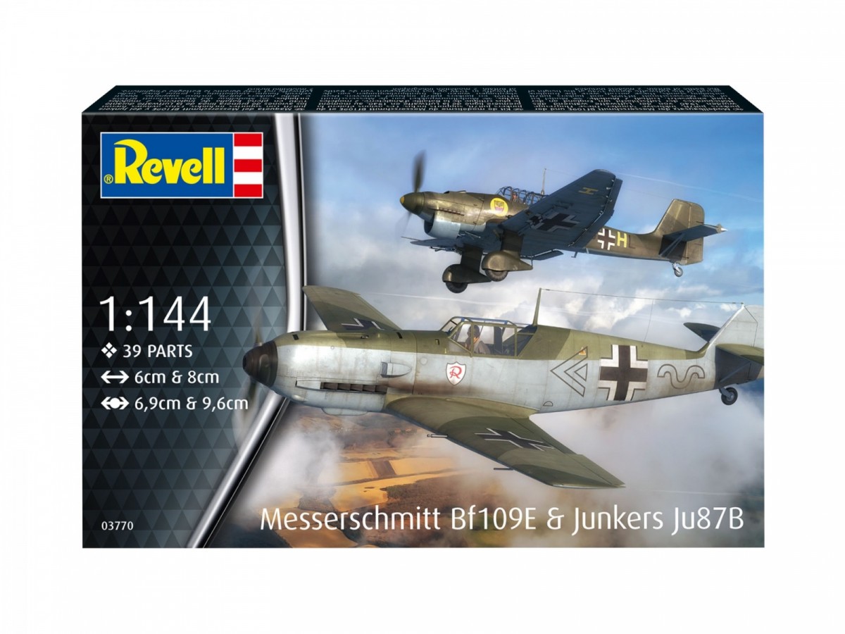 Model plastikowy Samolot ME BF109E & Junkers JU87B 1/144 