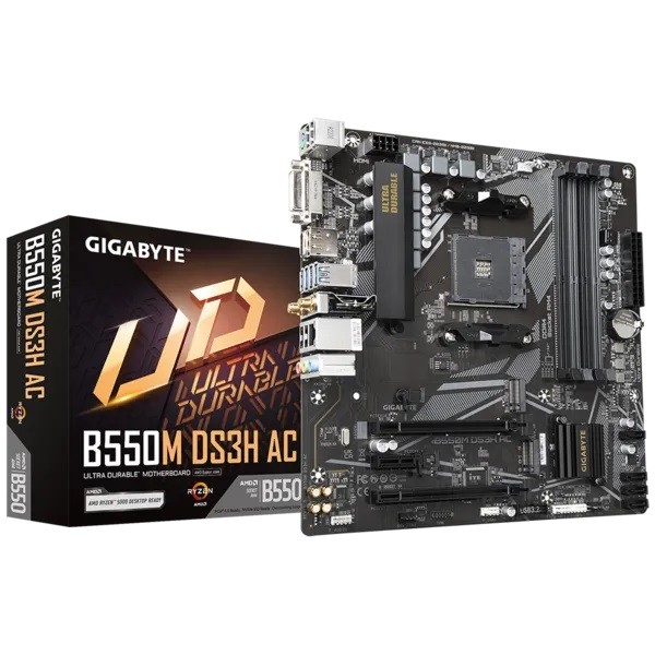 Płyta główna B550M DS3H AC AM4 4DDR4 HDMI/DVI M.2 mATX 
