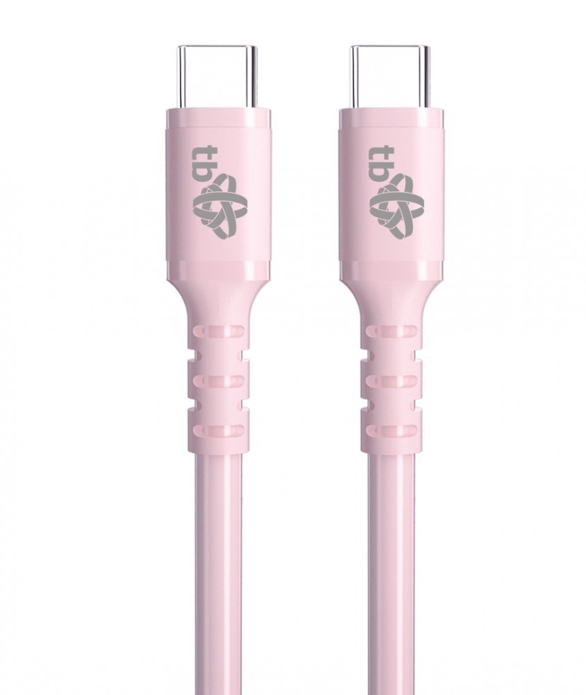 Kabel USB C - USB C 60W żelowy 1m różowy