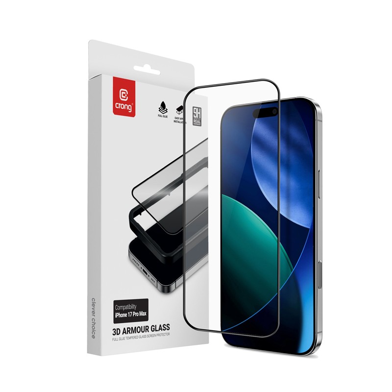 3D Armour Glass - Szkło hartowane iPhone 17 Pro Max + ramka instalacyjna