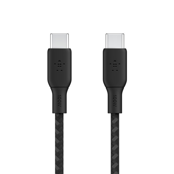 Kabel w oplocie USB-C do USB-C 100W 2m czarny