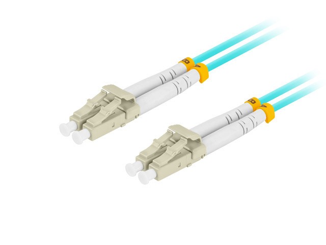 Patchcord światłowodowy mm lc/upc-lc/upc duplex 3.0mm om3 50/125 0.5m aqua