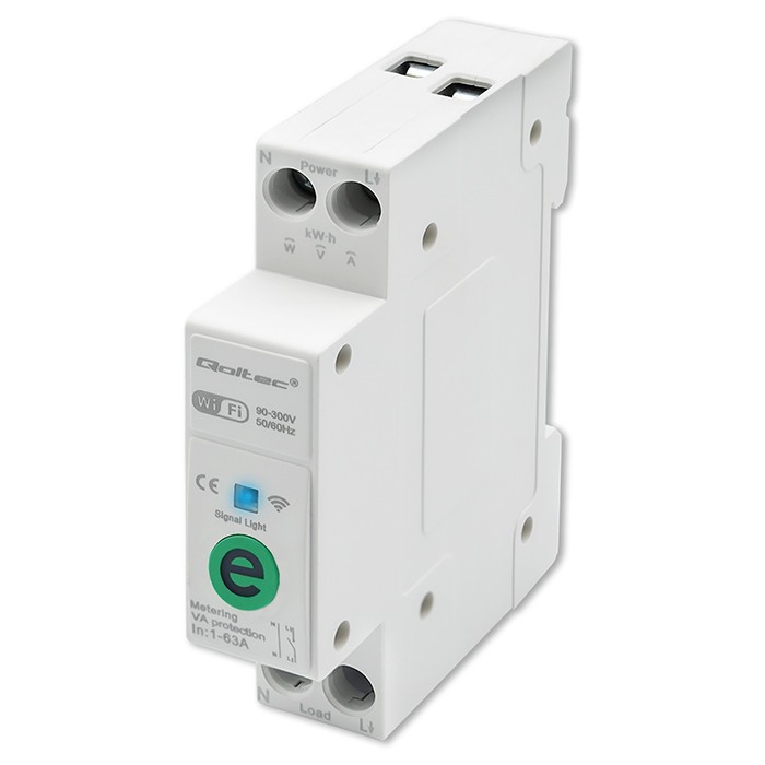 Przekaźnik 63A na szynę DIN z licznikiem energii elektrycznej |  eWeLink od Sonoff | Wi-Fi | Dioda LED 
