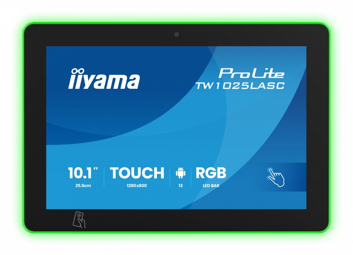 Monitor ProLite 10.1 cala TW1025ALASC-B3PNR,10P.DOT.IPS,WIFI,450 cd/m2,2x2W,3xUSB, RJ45, MICRO, A14, NFC , kamera internetowa (5MPa), pasek świetlny