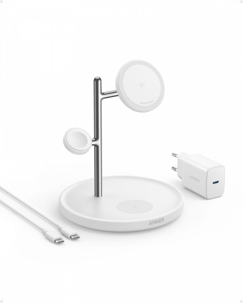 Ładowarka MagGo 3w1 Stand 15W Qi2 Biała 