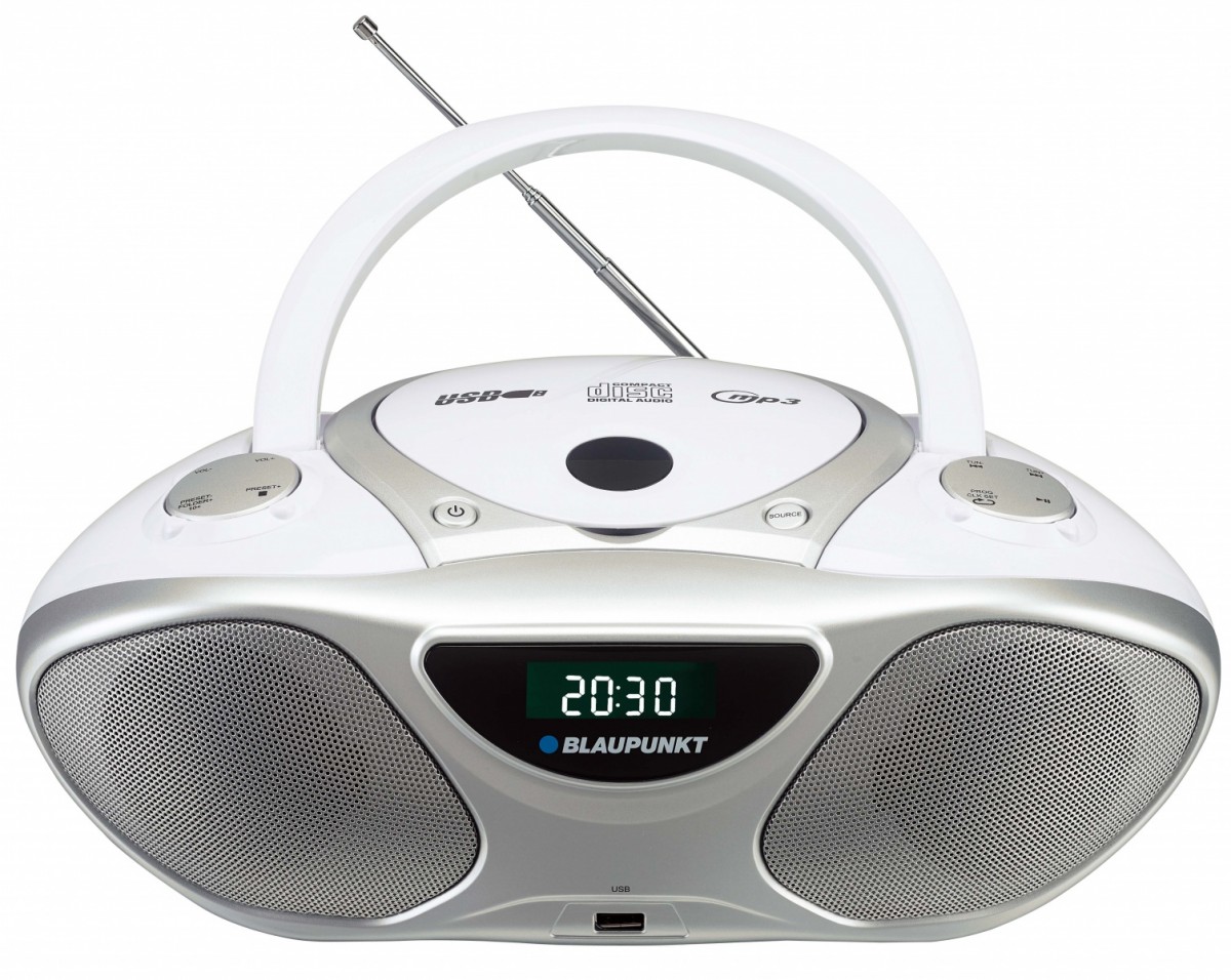 Przenośny radioodtwarzacz BB14WH CD MP3 USB AUX FM PLL 