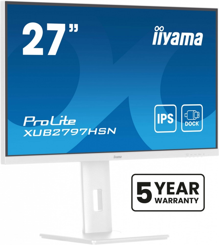 Monitor 27 cali XUB2797HSN-W2 IPS,FHD,USB-C Dock,HAS,300cd,1ms,sRGB99%,100Hz,HDMI,DP-out,USBx4,RJ45,2x2W/5y/ 