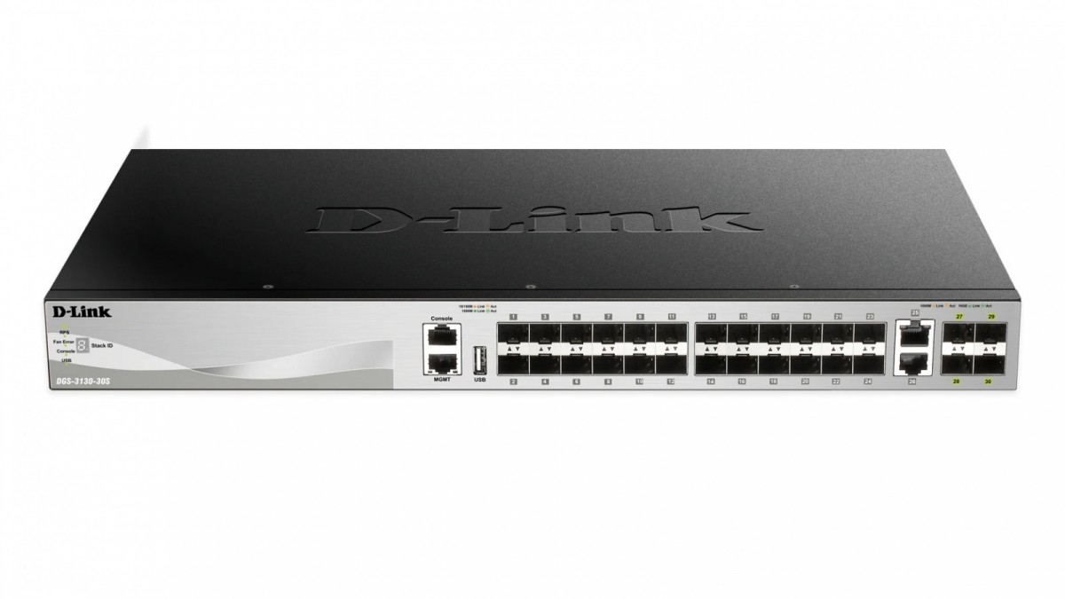 Przełącznik zarządzalny DGS-3130-30S Swi tch 24xSFP 2x10GB 4xSFP+ 