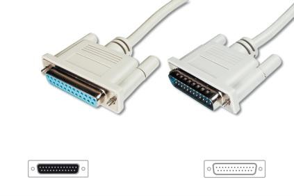 Kabel przedłużający LPT Typ DSUB25/DSUB25 M/Ż 3m Szary 