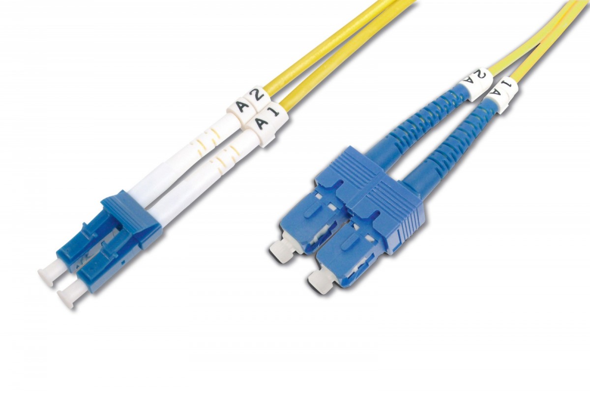 Patch cord światłowodowy FO LC/SC, duplex, SM 9/125, OS2, LSOH, 2m Żółty