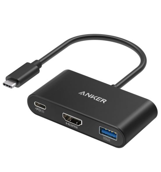 USB-C Hub 3w1 4K HDMI szary 