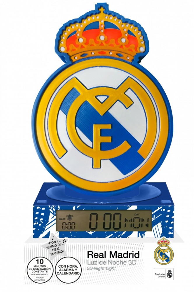 Lampka 3D z budzikiem z hymnem Hala Madrid 