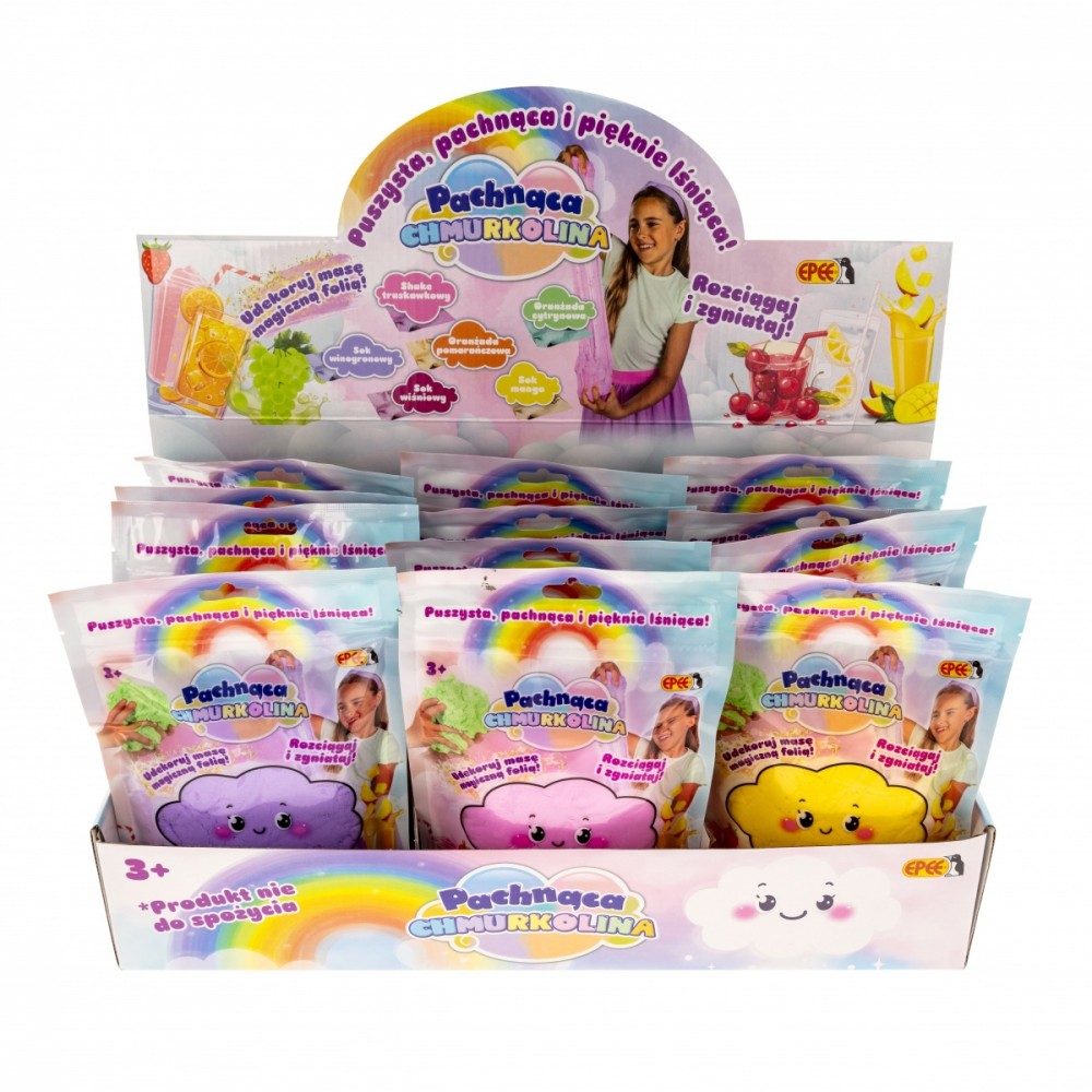 Masa plastyczna Chmurkolina z magiczną folią DISPLAY 12 sztuk