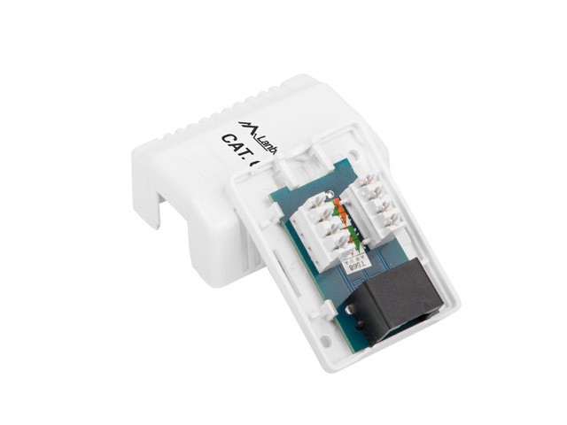 Gniazdo natynkowe 1x RJ45 Kat.6 białe 