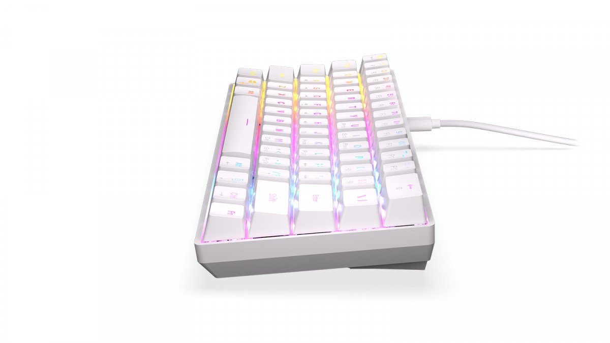 Klawiatura - Qara 60% WHITE RGB 