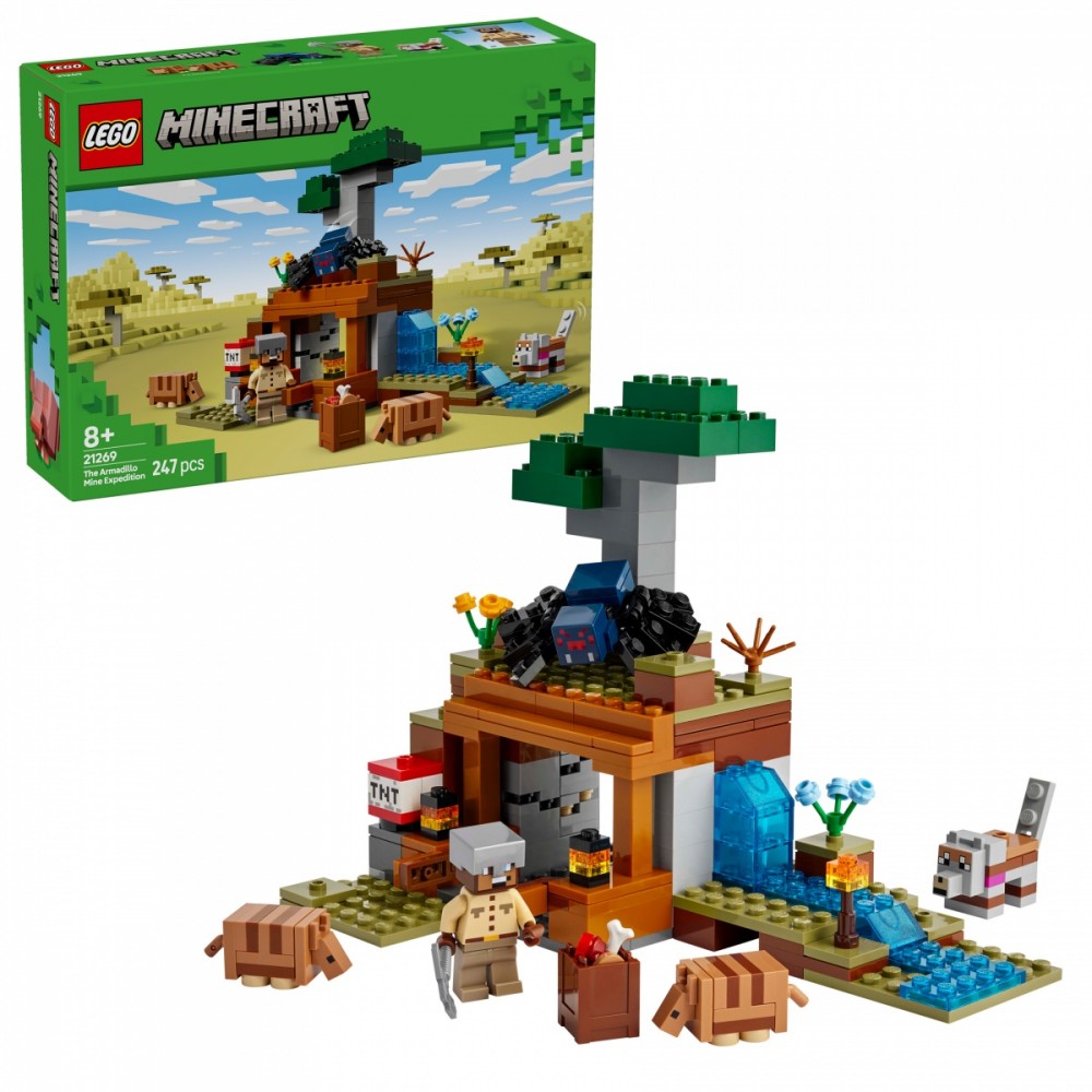 Klocki Minecraft 21269 Wyprawa do pancernikowej kopalni 