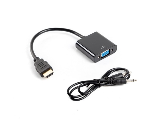 Adapter HDMI-A (M) -> VGA (F) + audio na kablu 