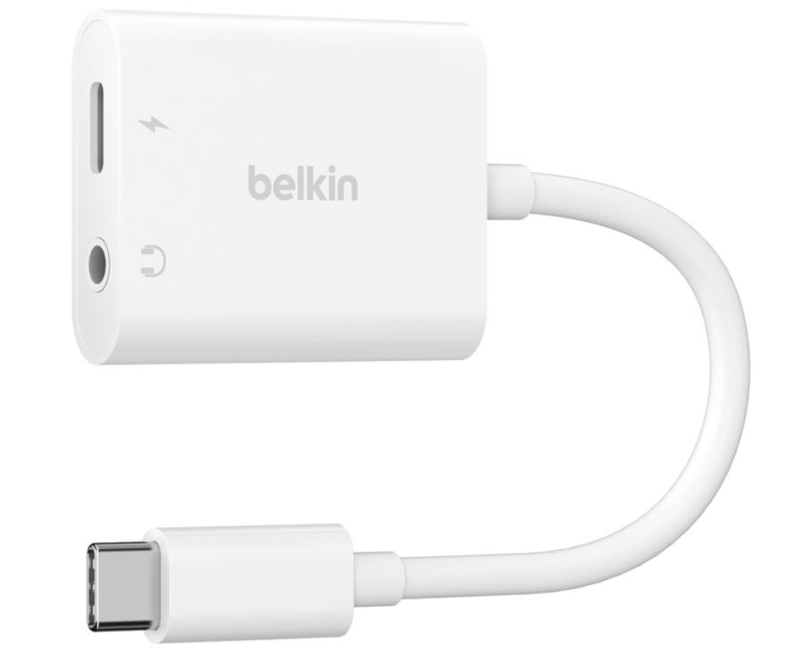 Adapter USB-C to 3.5 MM AUDIO + kabel USB-C biały 