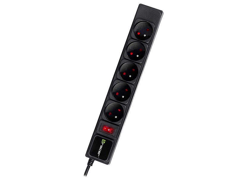Listwa zasilająca PowerGear 1.5m Black 5 gniazd 