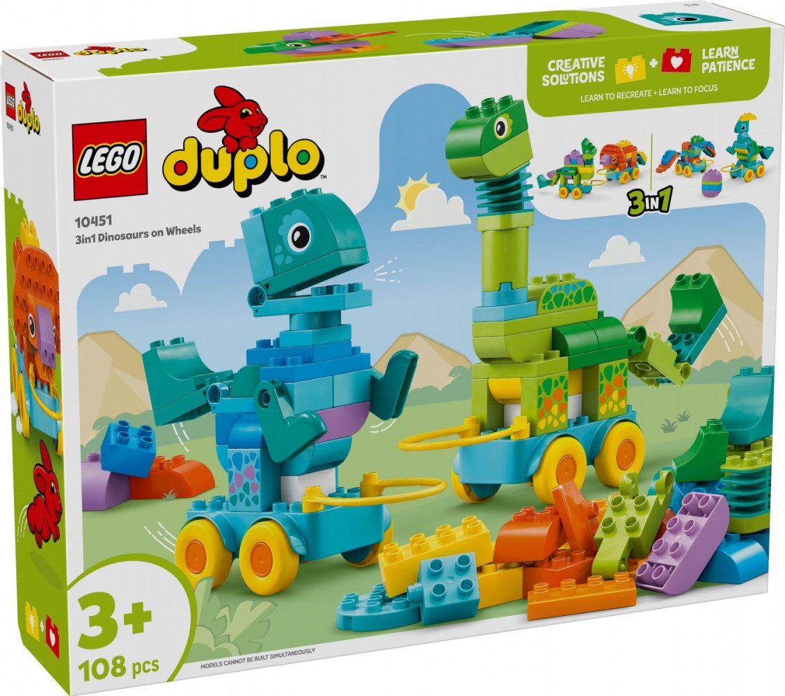 Klocki DUPLO 10451 3 w 1 Dinozaury na kółkach 