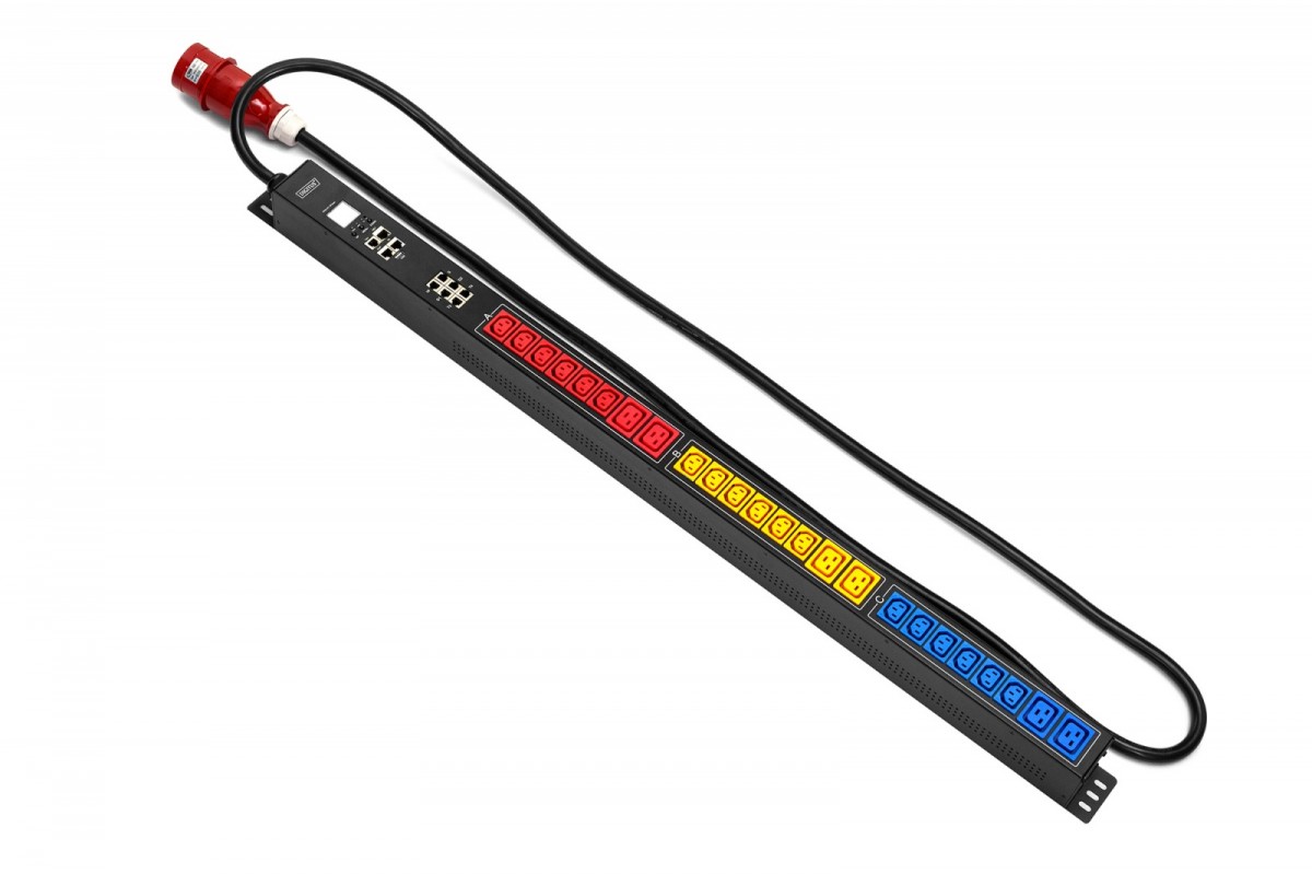 Listwa zasilająca SMART PDU, wtyk IEC 60309 32A/400V, gniazda 18xC13 10A/250V, 6xC19 16A/250V, 32A