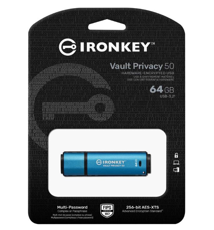 Pendrive 64GB IronKey Vault Privacy 50 FIPS197 AES-256 