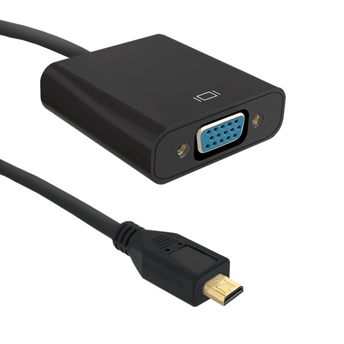 Adapter Micro HDMI D męski / VGA żeński | 0,2m 