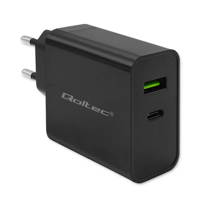 Ładowarka Super Quick PD | 1xUSB-C | 1xUSB | 45W | 5-20V |       2.25-3A | Czarna 