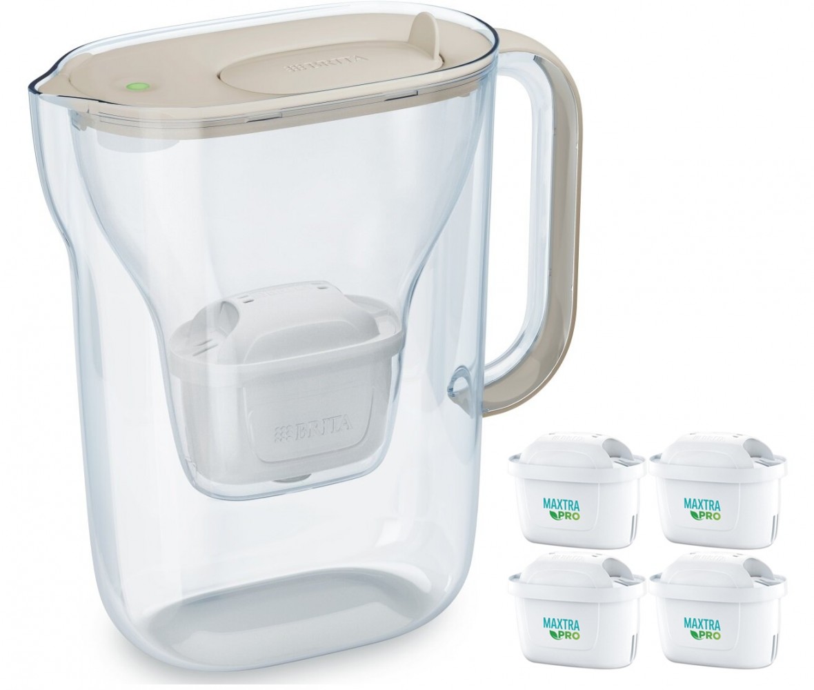 Dzbanek filtrujący Style Essential 2.4l + 4 wkłady, piaskowy